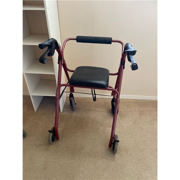 Walker with seat and brakes