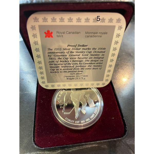 1993 925 Silver 1 Dollar Stanley Cup