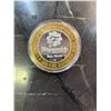 Image 1 : Limited Edition 10 Dollar Fitzgerald Casino Gaming Token Fine Silver Center in Brass Ring
