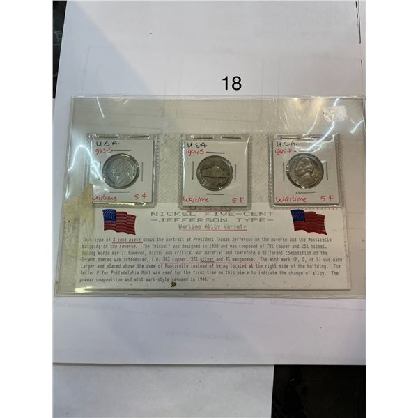 3x American Nickle Set