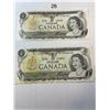 Image 1 : 1973 $1 Canadian Bills