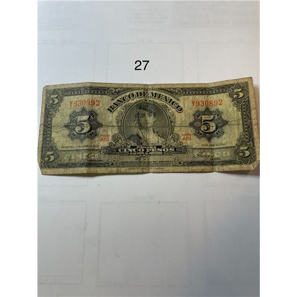 1963 Mexico- 5 Pesos