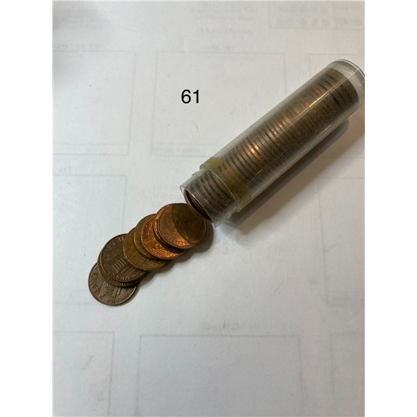 Tube of Canadian and American Pennies (70's + newer)