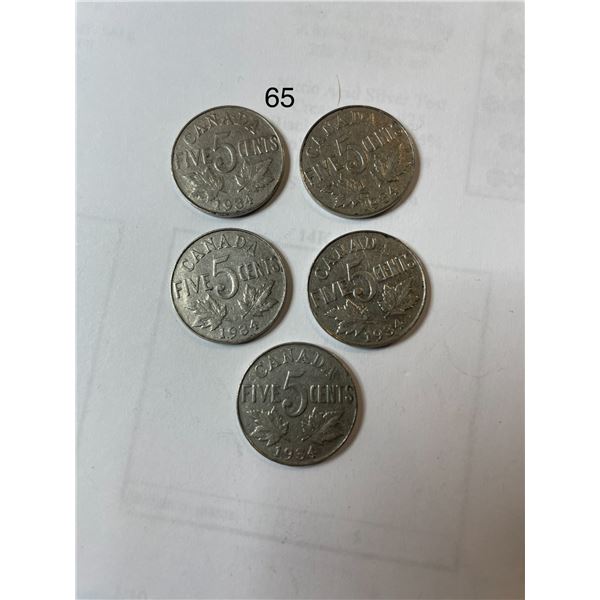 1934 Canadian Nickles