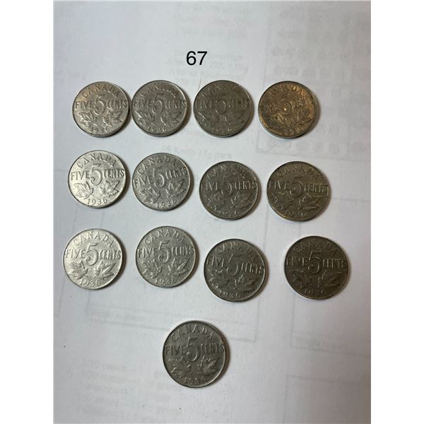 1936 Canadian Nickles