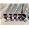 Image 2 : Five Comalt blue Bohemia glasses