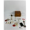 Image 1 : Vintage Wood Box w/Various Collectibles