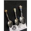 Image 2 : 3 Vintage Sterling Silver Spoons w/Enamel Accents