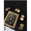 Image 2 : Small Victorian Framed Photo & 2 Sets Of Victorian Ecco Gold Filled Etched Cufflinks