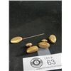 Image 2 : Antique Set Of Men's Jewelry by Pioneer- Cufflinks, Pin & Clip