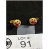 Image 2 : Pair Of Very Old (Red Stone/Crystal) Earrings