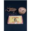 Image 1 : Taxidermy Frog Purse, Native Themed Homemade Basket & El Bubble Bubble Gum Cigar Box