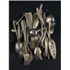 Image 2 : Vintage E.F. Brass Coffee/Tea/Creamer/Sugar Set & Misc Silverware, Keys etc