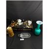 Image 1 : Lot Of Glass & Brass Home Décor