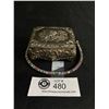 Image 1 : Beautiful Multi Coloured Tennis Bracelet In Vintage Ornate Silver Metal Trinket Box