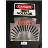 Image 1 : Vintage Parker Quink Ink Tin Sign & Double-Sided Danger High Voltage Sign