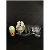 Image 1 : Glass Lot Of Home Décor - Tequila Reposado Mexican Decanter, Glasses, Vases, Bookends etc