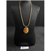 Image 1 : Large Vintage Unusual Pendant & Chain