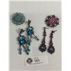 Image 1 : 2 Vintage Rhinestone Brooches w/1 Pair Of Rhinestone Earrings