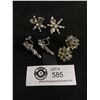 Image 1 : 3 Vintage Pairs Of Rhinestone Screw On Earrings