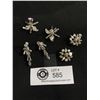 Image 2 : 3 Vintage Pairs Of Rhinestone Screw On Earrings