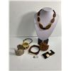 Image 1 : Unusual Collection Of Bracelets & Necklaces. Bone, Leather, Elephant Hair w/Yellow Bands