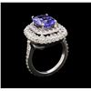 Image 4 : 14KT White Gold 3.18 ctw Tanzanite and Diamond Ring