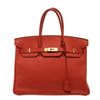 Image 1 : Hermes Rouge Piment Togo Leather Birkin 35 Satchel Bag