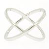 Image 3 : NEW w/o Tag 14k Solid White Gold Simple X Ex Cross Petite Band Ring