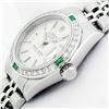 Image 9 : Rolex Ladies Quickset Silver Index Diamond & Emerald Datejust Wristwatch