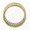 Image 9 : Vintage 18k Gold 3.6 ctw Pave Round Diamond Wide Eternity Band Twisted Wire Edge