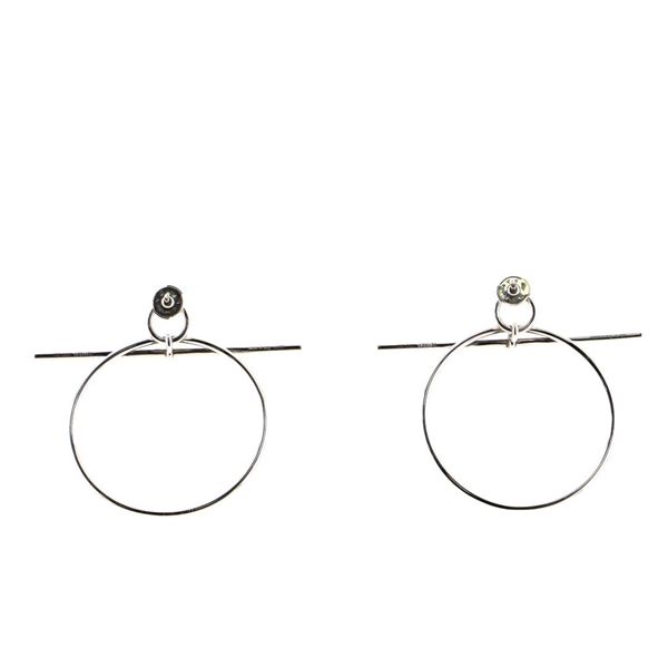 Hermes Hoop Sterling Silver Earrings Silver
