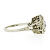 Image 5 : Antique Art Deco 14k White Gold Filigree 0.54 ctw European Diamond Solitaire Rin