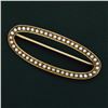 Image 4 : Antique Victorian 14K Yellow Gold Fine Curved Long Oval Seed Pearl Brooch Pin