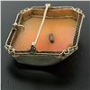 Image 6 : Antique Art Deco 14K White Gold Shell Cameo w/ Filigree Frame Brooch Pendant