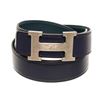 Image 1 : Hermes Blue Leather H Belt