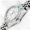 Image 7 : Rolex Sapphire Quickset White Index Diamond Emerald Datejust Wristwatch