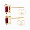 Image 4 : New 14K Yellow Gold 2.0 ctw Prong Set Oval Natural Ruby Open Basket Stud Earring