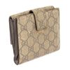 Image 3 : Gucci Beige Canvas Leather GG Suprme Compact Tab Wallet