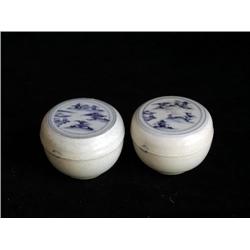 LG UNDERGLAZED BLUE & WHITE BOXES, LANDSCAPE