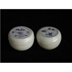 LG UNDERGLAZED BLUE & WHITE BOXES, LANDSCAPE