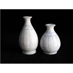 SM UNDERGLAZED BLUE & WHITE BOTTLES, FLORAL