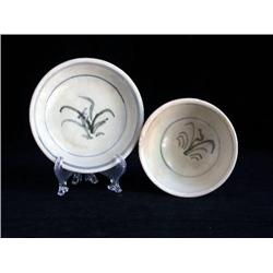 SM UNDERGLAZED BLUE & WHITE BOWL, FLORAL; SM UNDER