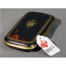 EARLY 19THC TORTOISE SHELL CARD/ EYEGLASS CASE