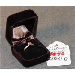 14K ENGAGEMENT RING W/ .52 CARAT CENTER DIAMOND &