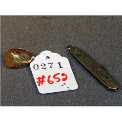 MASONIC RING & FOLDING KNIFE