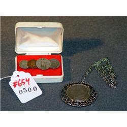SILVER DOLLAR PENDANT & COIN TIE CLIP