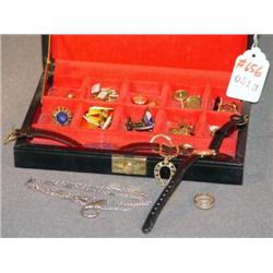 SM LOT MEN'S JEWELRY INCL RINGS, CUFF LINKS, ETC.