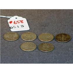 LOT 6 FRANKLIN & STANDING LIBERTY HALVES