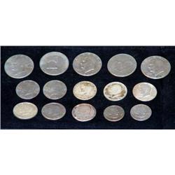 TRAY LOT EISENHOWER & ANTHONY DOLLARS & KENNEDY HA
